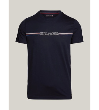 Tommy Hilfiger Schmal geschnittenes T-Shirt mit navyfarbenem Logo