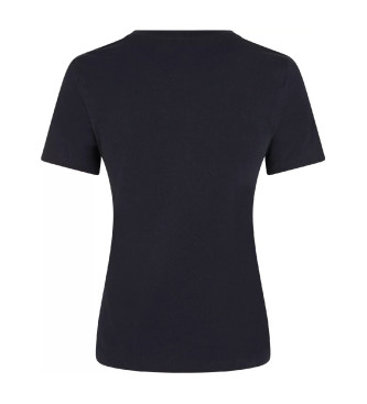 Tommy Hilfiger T-shirt fina com logtipo da marinha