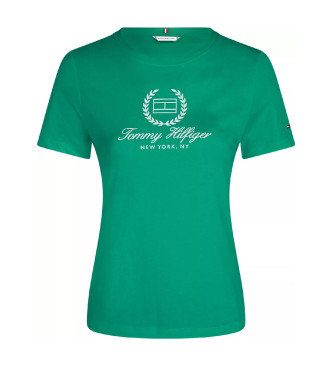 Tommy Hilfiger Schmales T-shirt mit grnem Logo