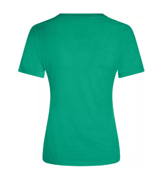 Tommy Hilfiger Camiseta Slim con Logo verde