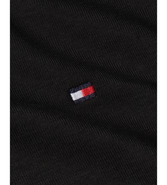 Tommy Hilfiger Camiseta slim de cuello de pico negro