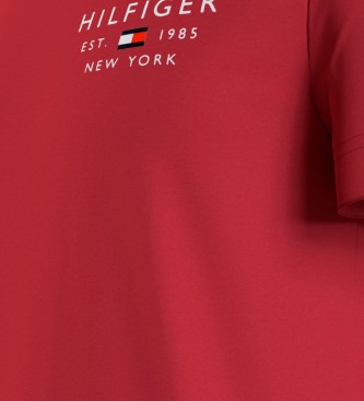 Tommy Hilfiger T-shirt com logótipo Slim vermelho
