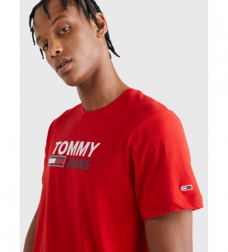 Tommy Jeans T-shirt rouge avec logo Tjm Corp
