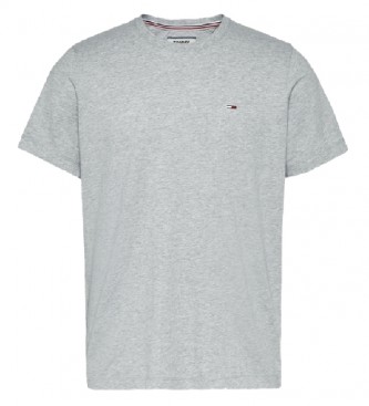 Tommy Hilfiger T-shirt grigia con scollo a C in jersey regolare TJM