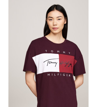 Tommy Hilfiger Camisa de noite Home maroon