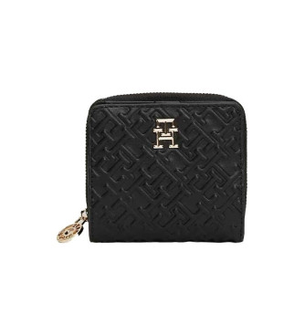 Tommy Hilfiger Portefeuille zipp monogramm en relief noir