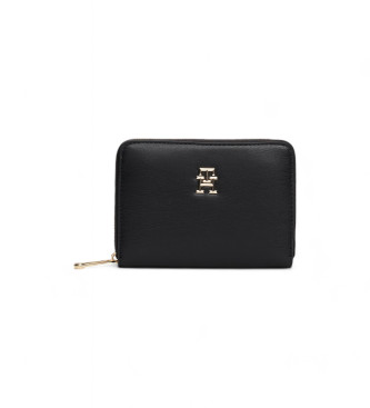 Tommy Hilfiger Black TH monogrammed zip wallet TH black