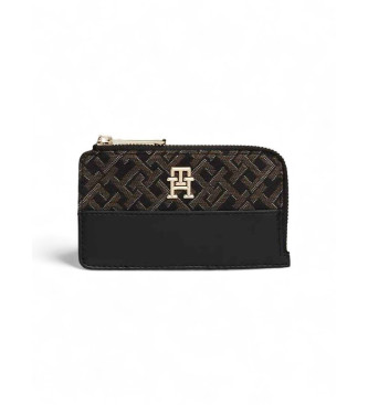 Tommy Hilfiger Svart jacquard TH plnbok med monogram