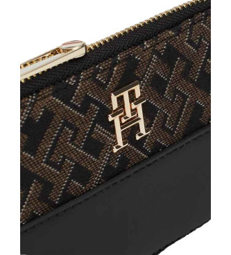 Tommy Hilfiger Svart jacquard TH plnbok med monogram