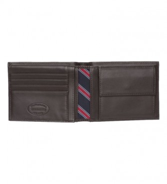Tommy Hilfiger Leather wallet Eton CC Flap Coin Pocket Brown -13x9.5x3cm
