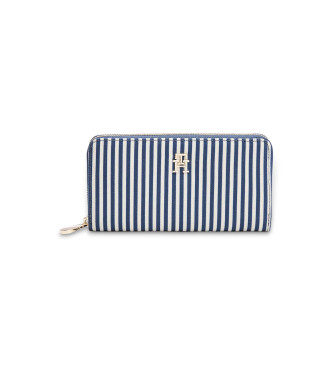 Tommy Hilfiger Cartera de rayas con cremallera azul