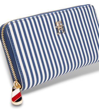 Tommy Hilfiger Portafoglio con cerniera a righe blu