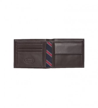 Tommy Hilfiger Skórzany portfel Eton CC brązowy -13x2x9,5cm