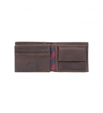 Tommy Hilfiger Johnson CC Portefeuille marron  rabat avec pochette pour pices de monnaie -13x9.5x3cm