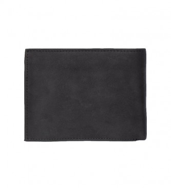 Tommy Hilfiger Portafoglio Johnson CC Flap Coin Pocket in pelle nera -13x9.5x3cm-