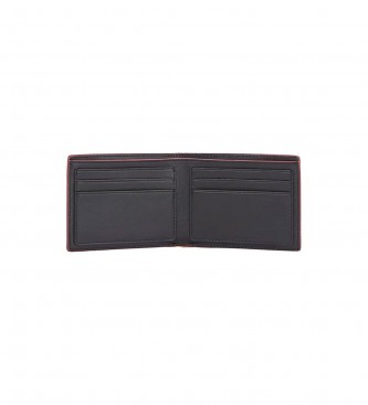 Tommy Hilfiger Black grained leather folding wallet