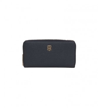 Tommy Hilfiger TH Monogram large zippered wallet navy