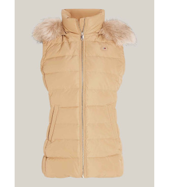 Tommy Hilfiger Vest met capuchon en beige donsvulling