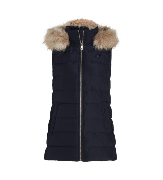 Tommy Hilfiger Gilet med huva och marinbl dunfyllning