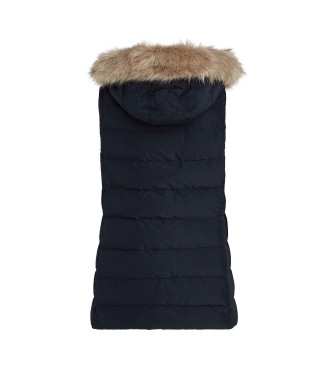 Tommy Hilfiger Gilet med huva och marinbl dunfyllning