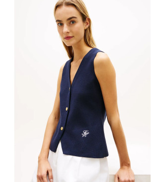 Tommy Hilfiger Premium stickad v�st marinbl�