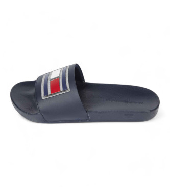 Tommy Hilfiger Teenslippers met marine logoband