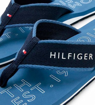Tommy Hilfiger Slippers Braided Fabric blue