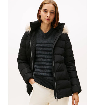 Tommy Hilfiger Casaco acolchoado com capuz preto
