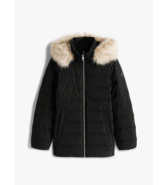 Tommy Hilfiger Casaco acolchoado com capuz preto