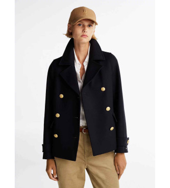 Tommy Hilfiger Double faced wide jacket with navy cashmere