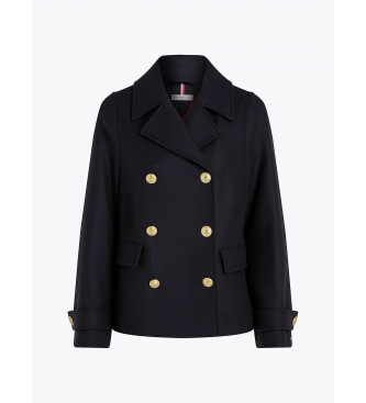 Tommy Hilfiger Doppelseitige weite Jacke mit navyfarbenem Kaschmir