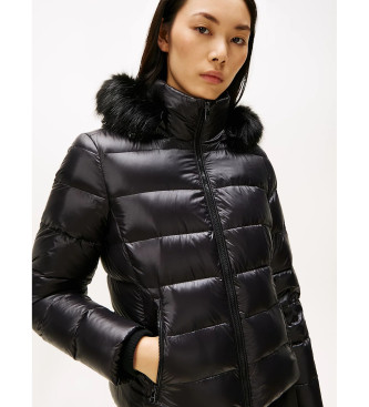 Tommy Hilfiger Glimmend jack met capuchon en zwart donsjack