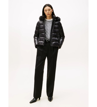 Tommy Hilfiger Glimmend jack met capuchon en zwart donsjack
