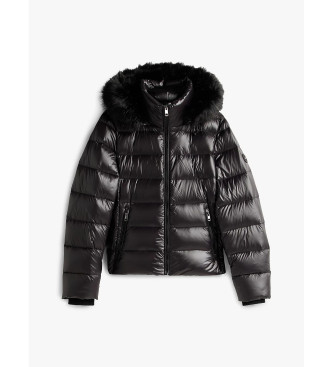 Tommy Hilfiger Glimmend jack met capuchon en zwart donsjack