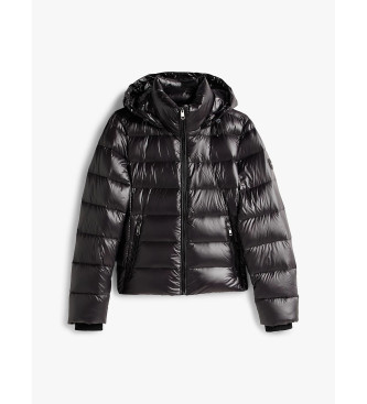 Tommy Hilfiger Glimmend jack met capuchon en zwart donsjack