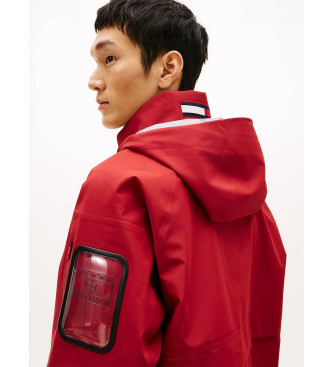 Tommy Hilfiger Chaqueta de regata resistente al agua rojo