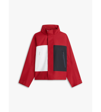 Tommy Hilfiger Chaqueta de regata resistente al agua rojo