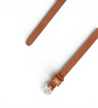Tommy Hilfiger Essential Lederg�rtel mit braunem TH-Monogramm