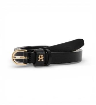 Tommy Hilfiger Essential Lederg�rtel mit Monogramm TH schwarz