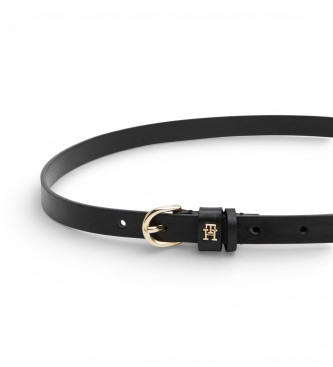 Tommy Hilfiger Essential Lederg�rtel mit Monogramm TH schwarz