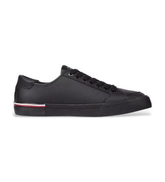 Tommy Hilfiger Ledersneakers mit geprgtem Logo schwarz