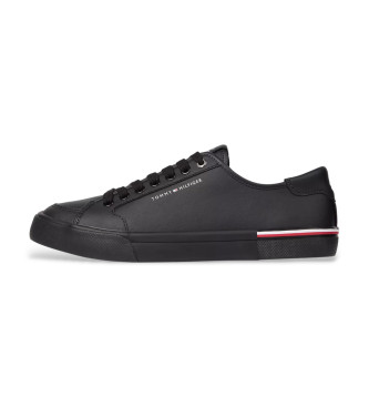 Tommy Hilfiger Ledersneakers mit geprgtem Logo schwarz