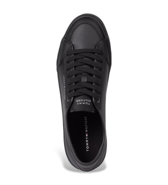 Tommy Hilfiger Ledersneakers mit geprgtem Logo schwarz