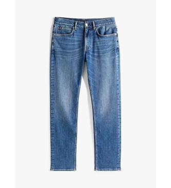 Tommy Hilfiger Modre ravne kavbojke z zbledelemi nogami Denton z zbledelimi modrimi ravnimi nogami