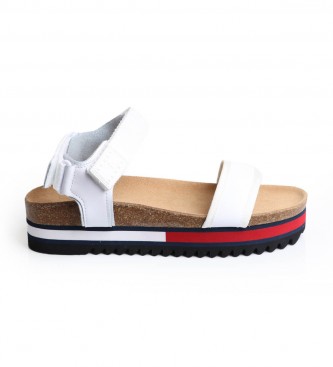Tommy Hilfiger Flag Outsole white leather sandals