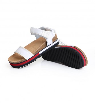 Tommy Hilfiger Flag Outsole white leather sandals