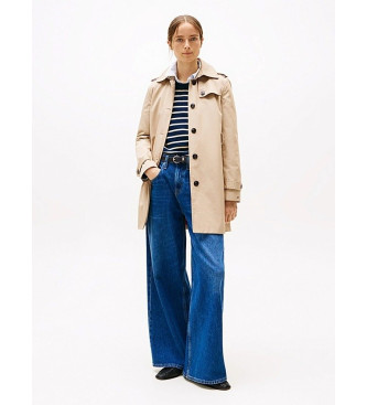 Tommy Hilfiger Gabardina De Botonadura Sencilla beige