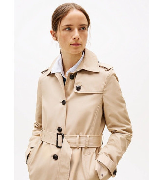 Tommy Hilfiger Gabardina De Botonadura Sencilla beige