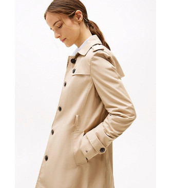Tommy Hilfiger Gabardina De Botonadura Sencilla beige