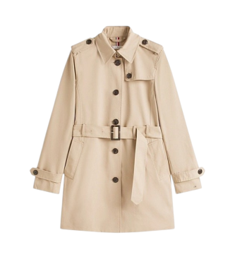 Tommy Hilfiger Gabardina De Botonadura Sencilla beige